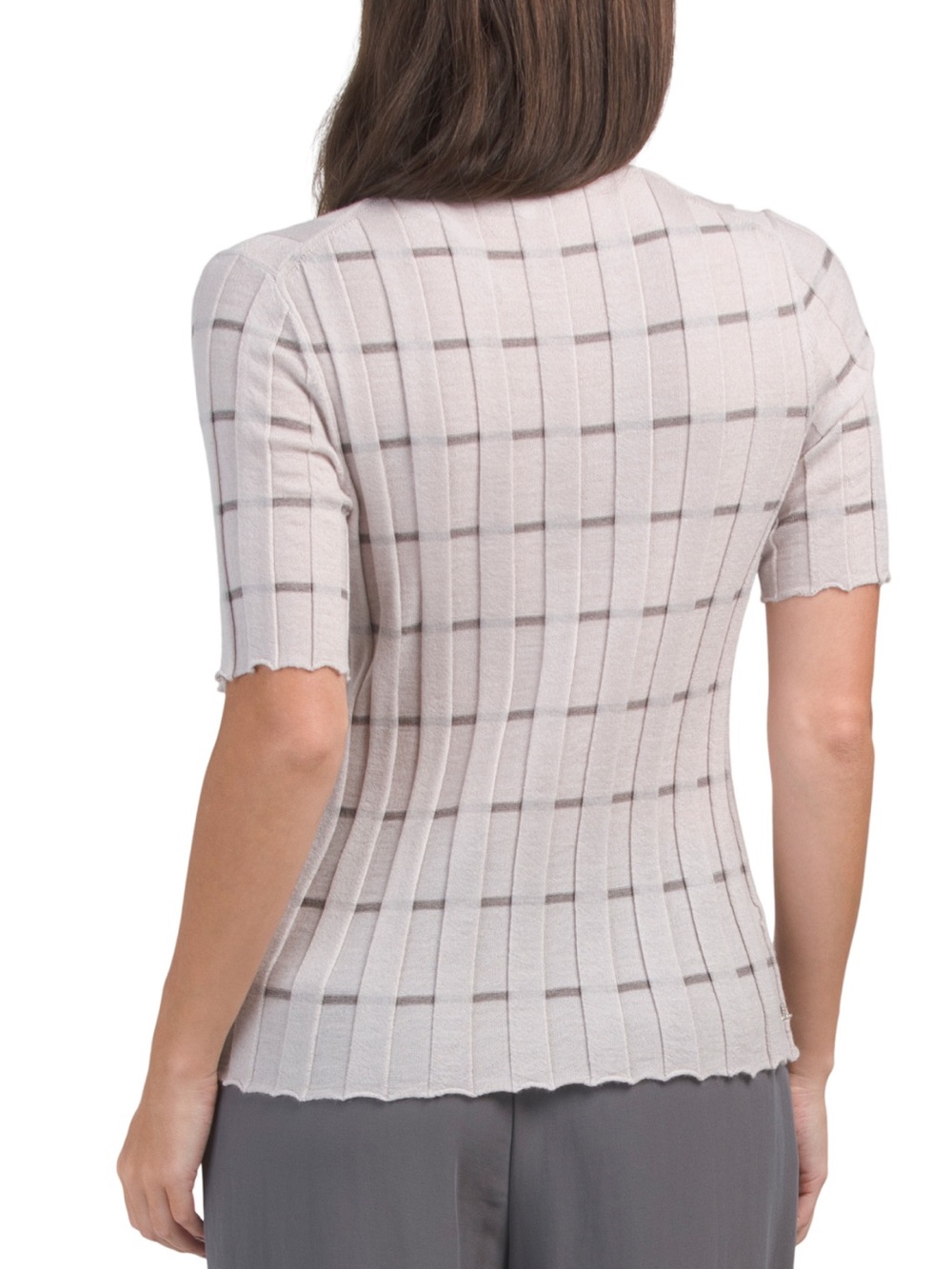 NWT ⚜️ LAFAYETTE 148 NEW YORK Beige Button Cardigan Top Cashmere Silk size S - Picture 2 of 7